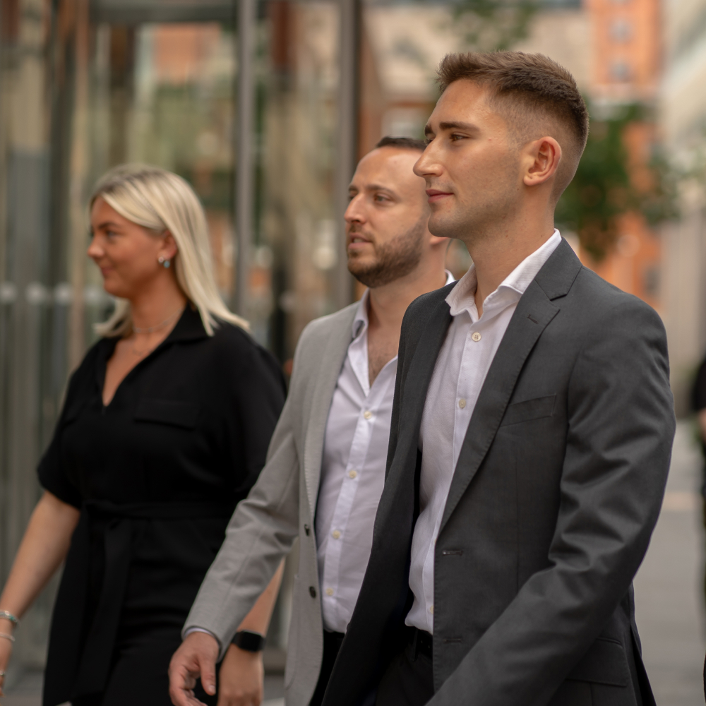 LWR team walking into office
